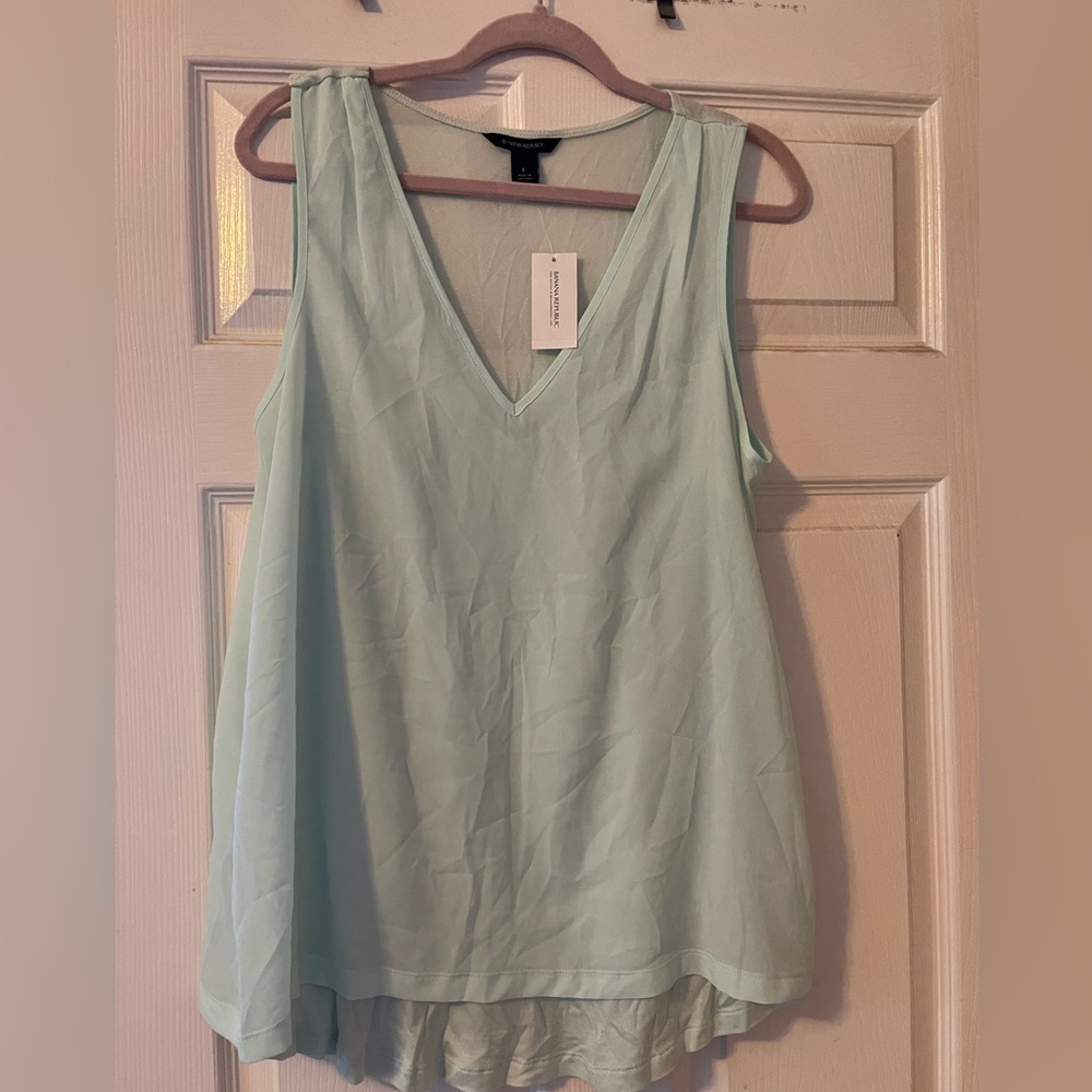 Banana Republic Double Layer Tank- BNWT - Aqua